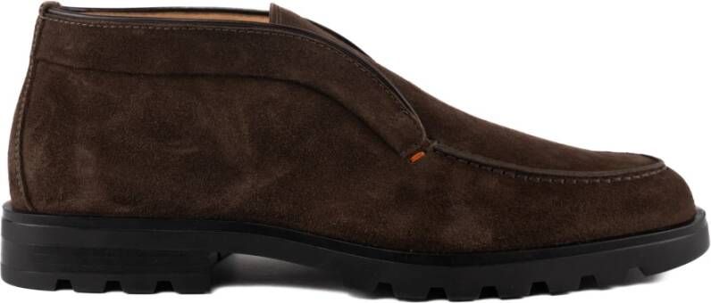 Santoni Bruine Suède Leren Herenlaarzen Brown Heren