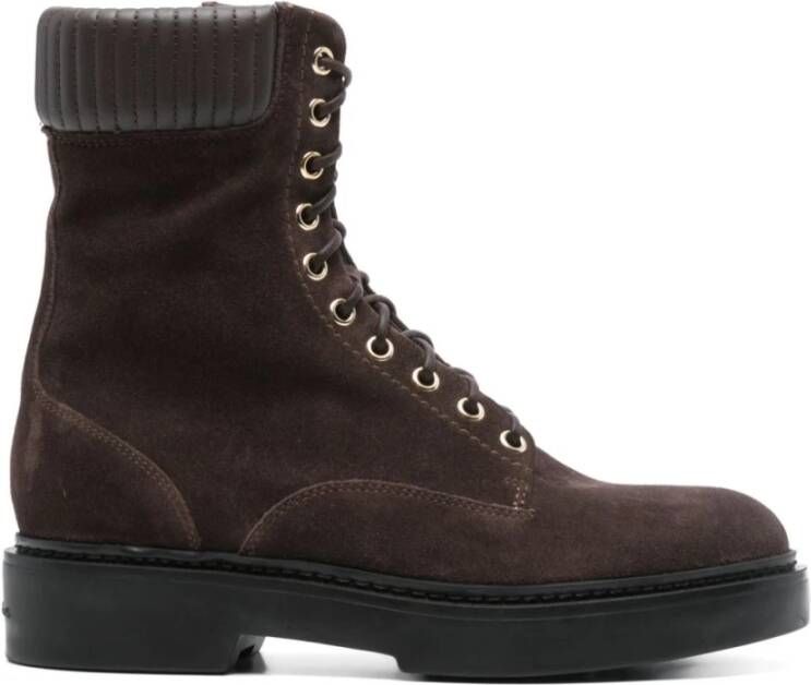 Santoni Bruine Suède Ritslaarzen Brown Dames