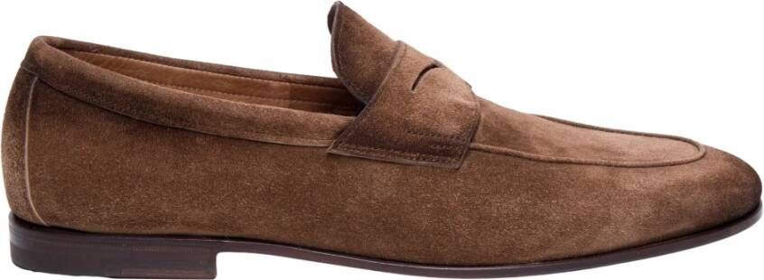 Santoni Bruine Suède Zakelijke Schoenen Brown Heren