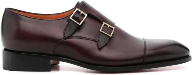 Santoni Burgundy Degrade Monk Calf Schoenen Red Heren