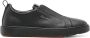 Santoni Casual Zwarte Leren Sneakers Black Heren - Thumbnail 1