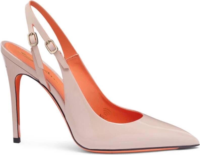 Santoni Dames patentleren slingback Pink Dames