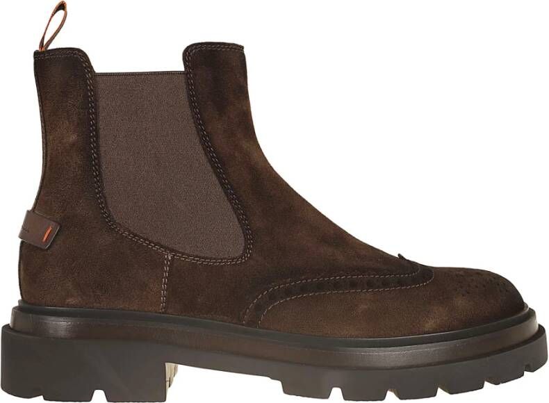 Santoni Donkerbruine Heren Blokkade Schoenen Brown Heren