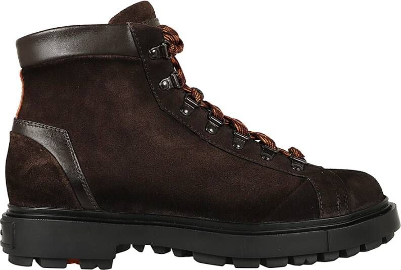 Santoni Donkerbruine Leren Schoenen Brown Heren