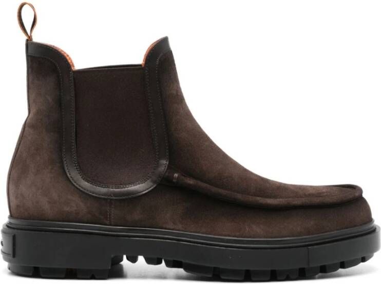 Santoni Donkerbruine Peaks Laarzen Brown Heren