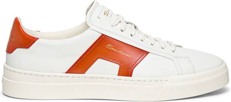 Santoni Dubbele Gesp Leren Sneakers Multicolor Dames