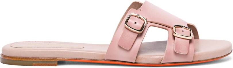 Santoni Dubbele gesp slipper sandaal Pink Dames