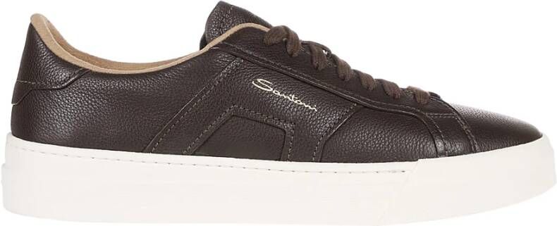 Santoni Dubbele Gesp Sneakers Brown Heren