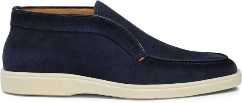 Santoni Elegante Leren Laars Blue Heren