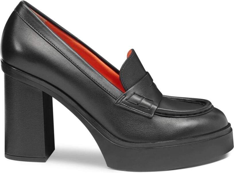 Santoni Elegante Zwarte Hoge Hakken Pumps Black Dames