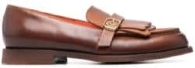 Santoni Franje-detail leren loafers Brown Dames