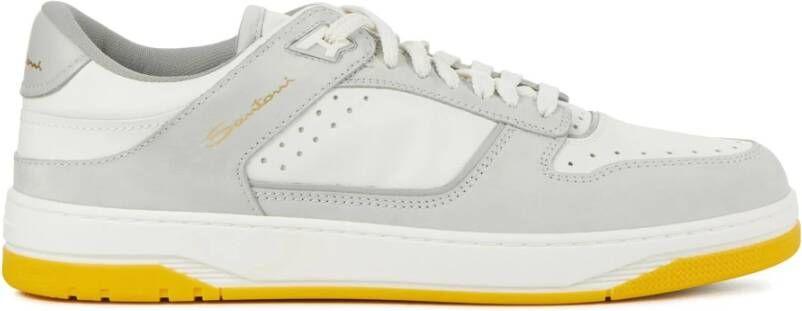 SANTONI Lage Sneakers Heren Sneak Air Low Maat: 44 Materiaal: Leer Kleur: Grijs