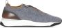 Santoni Grijze Sneakers Lage Top Elastische Stof Gray Heren - Thumbnail 1