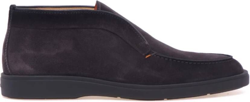 Santoni Grijze Suède Desert Boots Moderne Stijl Gray Heren