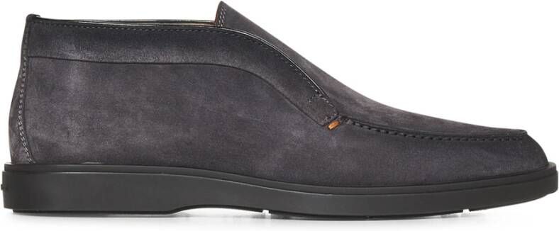 Santoni Grijze Suède Desert Boots Moderne Stijl Gray Heren