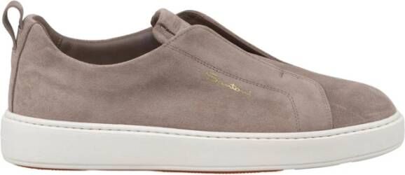 Santoni Gyan Slip-On Sneakers Beige Heren