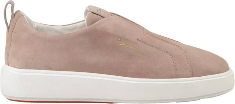 Santoni Gyan Slip-On Suède Sneakers Beige