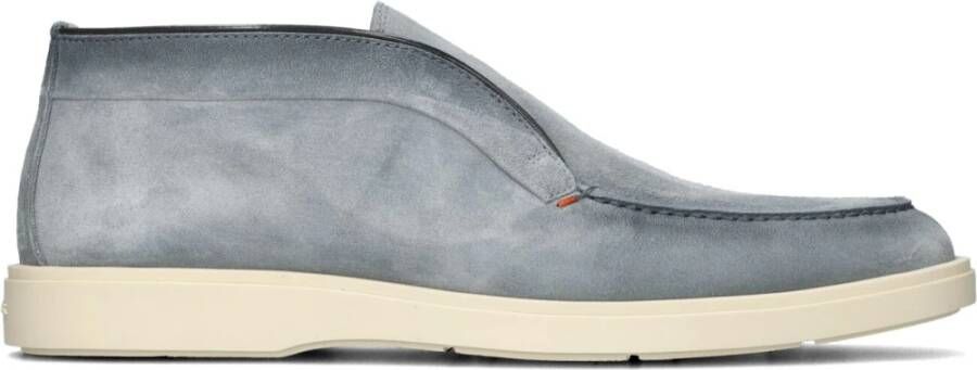 Santoni Heren Instappers Blauw Suède Stijlvol Blue Heren