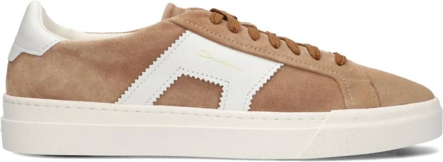 Santoni Heren Lage Top Suède Sneakers Brown Heren