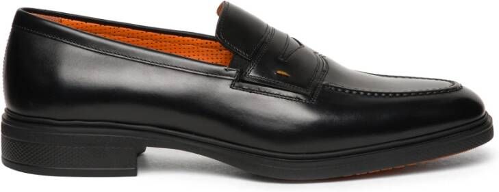 Santoni Heren leren Easy loafer Black Heren