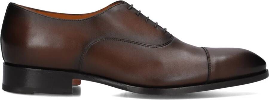 Santoni Heren Leren Veterschoenen Brown Heren