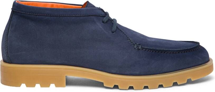 Santoni Heren leren woestijnlaars Blue Heren