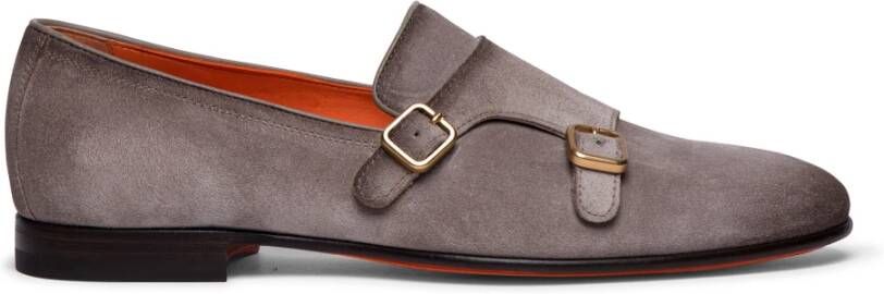 Santoni Heren suède dubbele monniksschoen Brown Heren