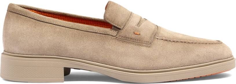 Santoni Heren suède Easy loafer Beige Heren