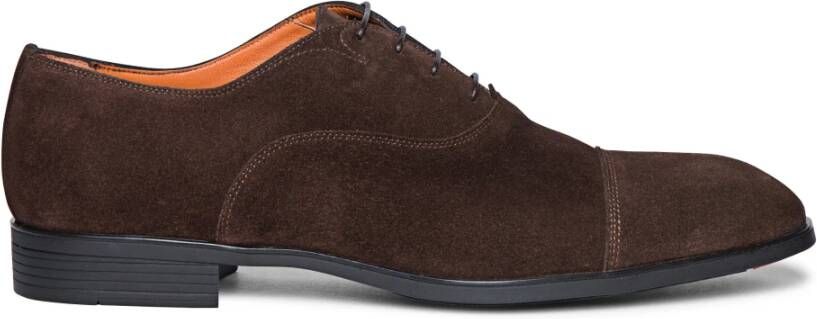 Santoni Heren suède Oxford schoen Brown Heren