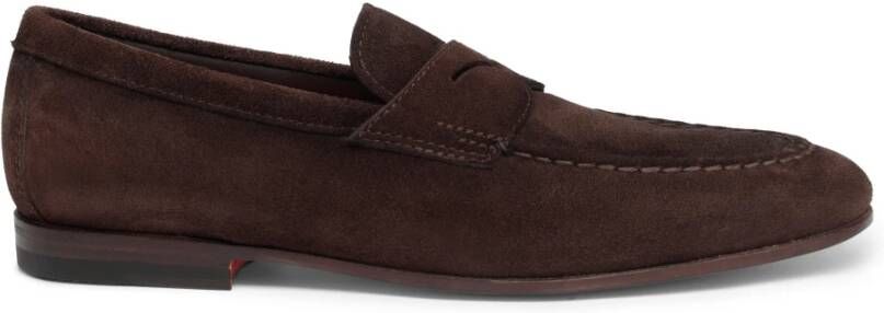 Santoni Bruine Loafer Schoenen voor Mannen Brown Heren