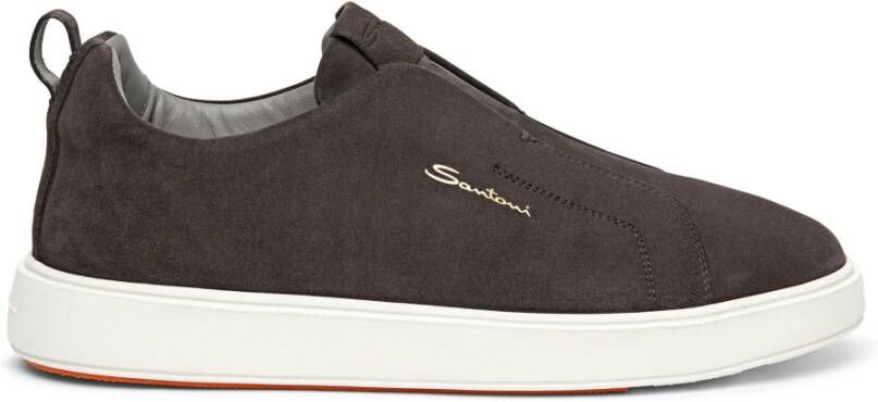 Santoni Heren suède sneaker Gray Heren