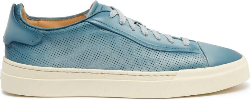 Santoni Heritage Leren Sneaker Blue Heren