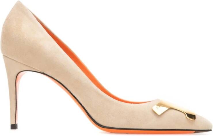 Santoni Hoge Leren Pumps Beige Dames