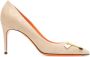 Santoni Hoge Leren Pumps Beige Dames - Thumbnail 1