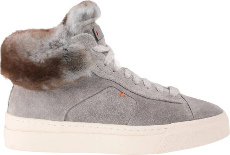 Santoni Hoge Top Suède Sneakers Gray Dames