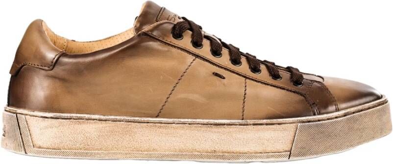 Santoni Italiaanse Goose Plus Sneakers Brown Heren