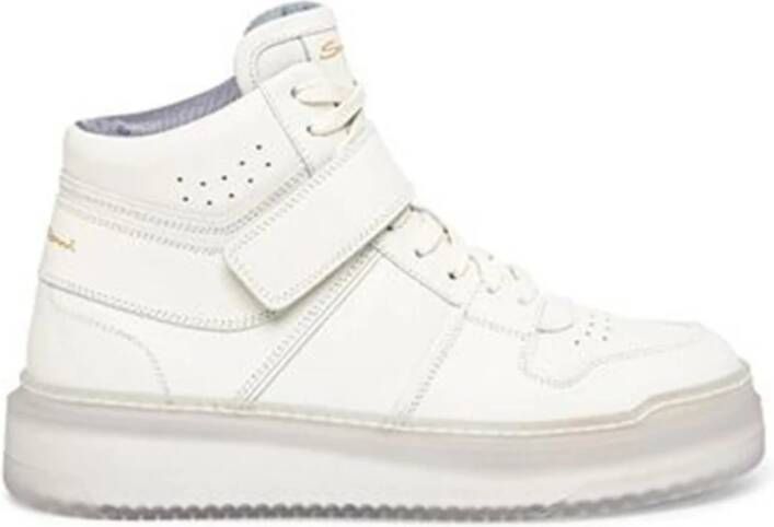 Santoni Italiaanse Leren Aquarius Sneakers White Dames