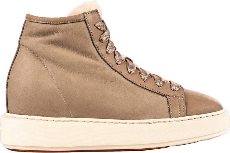 Santoni Italiaanse Leren Enkellaarzen Brown Dames