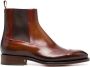 Santoni Italiaanse leren enkellaarzen Brown Heren - Thumbnail 1