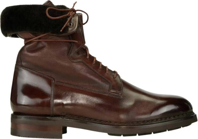 Santoni Italiaanse Leren Enkellaarzen Brown Heren