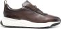 Santoni Italiaanse leren sneakers met rubberen zool Brown Heren - Thumbnail 1