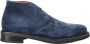 Santoni Italiaanse Leren Veterschoenen Blue Heren - Thumbnail 1