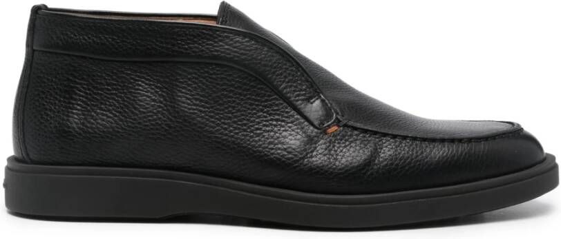 Santoni Italiaanse leren woestijnlaarzen Black Heren