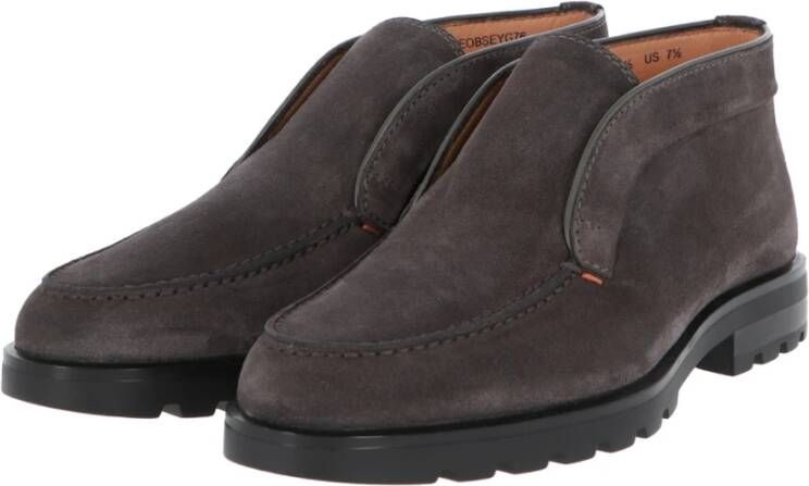 Santoni Klassieke Desert Boot Style Loafers Gray Heren