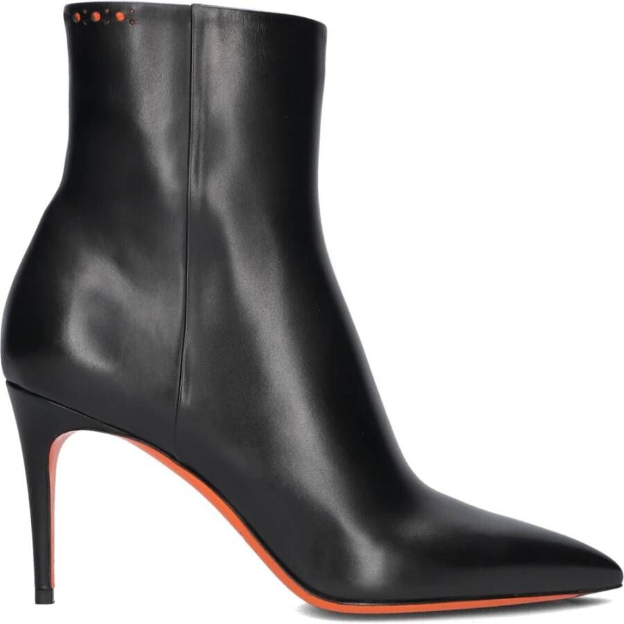 SANTONI Enkellaarsjes Dames 70290 Maat: 38 5 Materiaal: Leer Kleur: Zwart