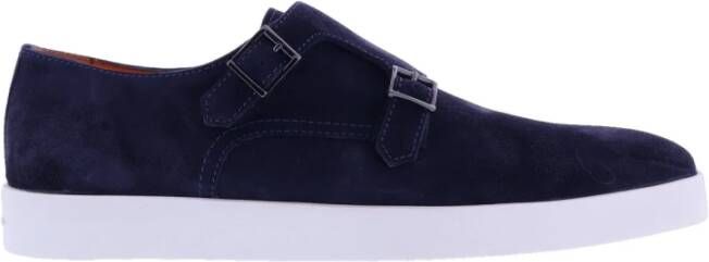 Santoni Stijlvolle heren sneakers van leer Blauw Heren