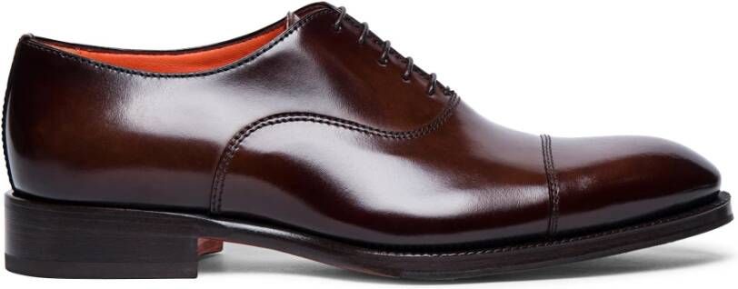 Santoni Klassieke Lederen Oxford Schoenen Brown Heren