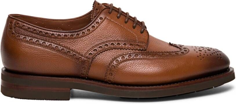 Santoni Klassieke leren Derby brogue Brown Heren