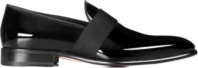 Santoni Klassieke Leren Loafers Black Heren