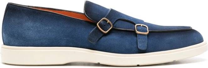 Santoni Klassieke Leren Loafers Blue Heren